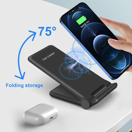 30W Quick Qi Wireless Charger Foldable Stand Pad For iPhone