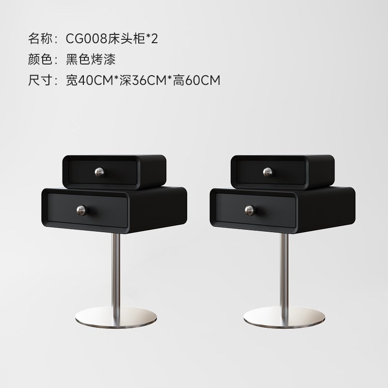 F6L现代简约方糖q床头柜卧室床边储物柜包豪斯中古风可旋转置