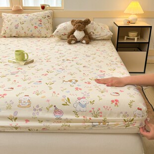 新款全棉床笠单件150x180x200新款卡通床单松紧套子床罩