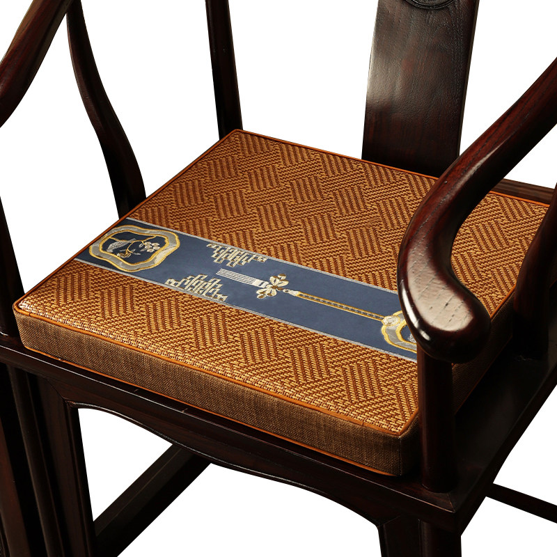 新中式凉席坐垫红木沙发高档实木家具座垫夏季席太师椅藤圈椅椅垫