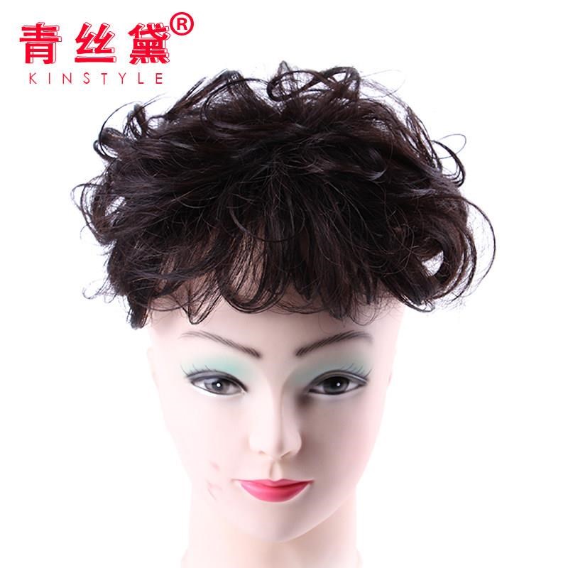 假发蓬松头顶无痕遮白真发补发片蓬松女薄短卷发隐形补发块