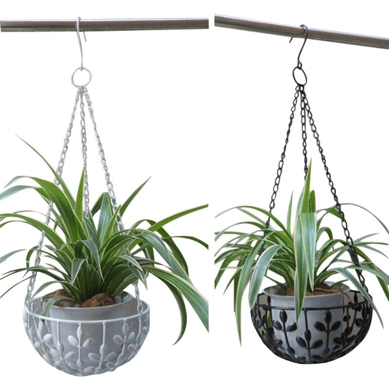 吊挂花盆 悬挂式吊篮花架 垂吊绿萝吊f兰盆吊盆 吊花篮架 铁艺挂