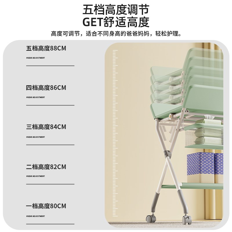 尿布台婴儿护理台新生儿换尿布抚触洗澡一体台多功能可折叠婴儿床