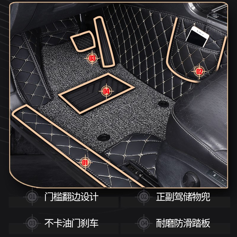汽车脚垫全包围后l排包门槛脚踏垫大包围丝圈地毯后座一体车垫