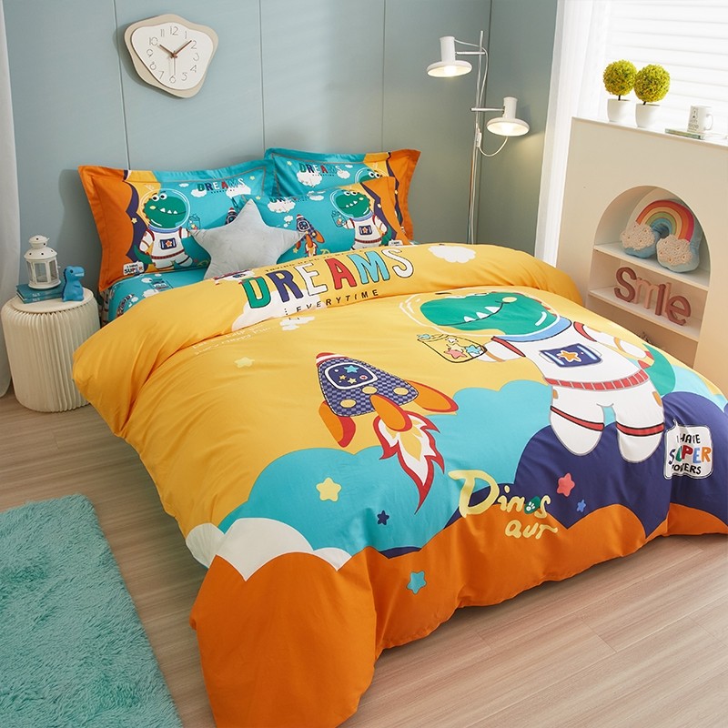 卡通床上四件套100全棉男孩儿童宿舍床单被套罩床笠款三件套4,床上用品,床品套件/四件套/多件套,淘宝优惠券,粉丝福利购,淘宝优惠卷