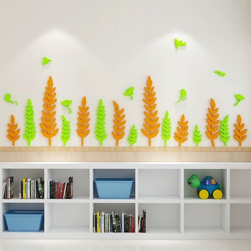 幼儿园创文化墙布置道楼梯创环环主题面装饰踢脚线墙贴环境材料