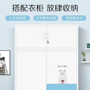 顶柜 铁皮衣柜家用阳台储物更衣儿童卡通衣橱收纳防潮带锁配套拆装