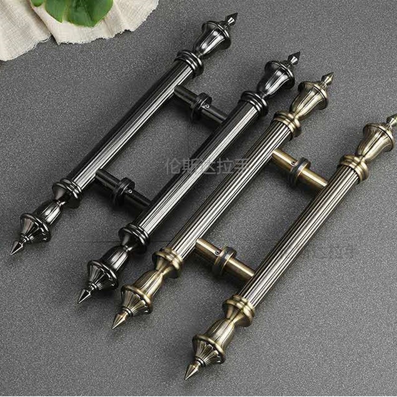 XXP4玻璃门木门大拉手 推拉门把手 欧式仿古红古铜无X框门加厚不