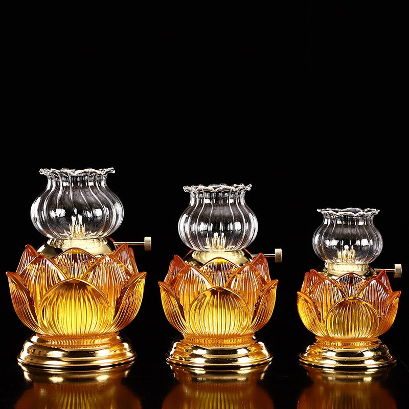 厂家直供琉璃油灯  雾面z油灯 佛具用品 琉璃工艺品菩提油灯