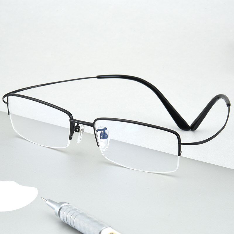 纯钛半框近视眼镜男平光眼睛框配成品近视镜超轻眼镜框记忆镜架男,ZIPPO/瑞士军刀/眼镜,眼镜架,淘宝优惠券,粉丝福利购,淘宝优惠卷
