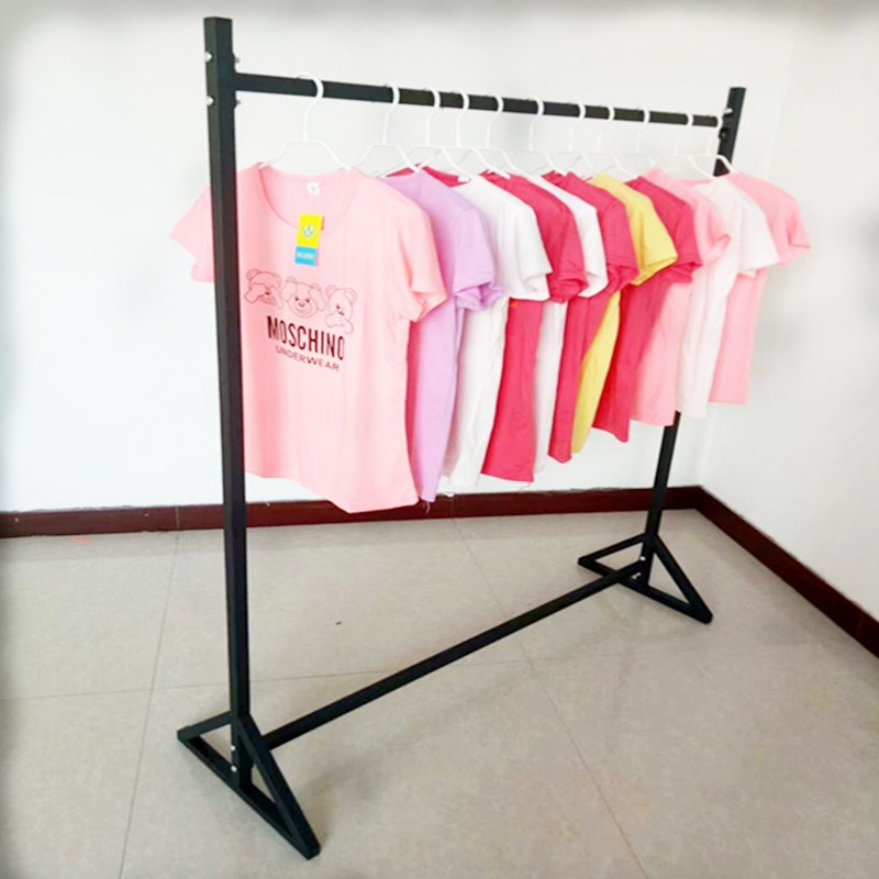 ft黑色简易服i装店展示架男女衣服货架衣架落地挂衣架子中岛侧挂