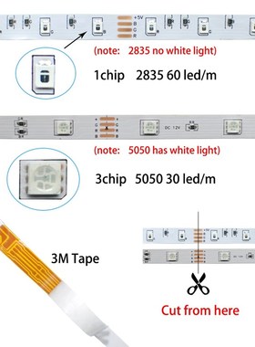 LED Strips Lights Bluetooth Luces Led RGB 5050 SMD 2835 Flex