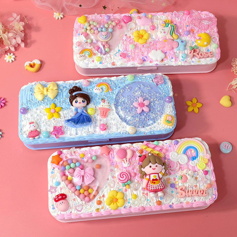 儿童彩泥超轻土铅笔文具盒奶油画装饰diy手工制作玩具盒装礼品