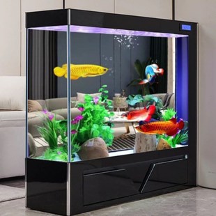 屏风隔断超白玻I璃玄关家用落地水族箱免换水 fxX鱼缸客厅2023新款