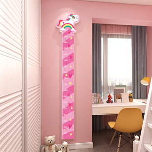 儿童身高贴神器儿童房间装 饰卡通家用宝宝测量墙贴纸3d立体测量仪