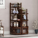 转角柜多层省空间实木博古架置物架客厅茶柜茶叶架书架子展示柜
