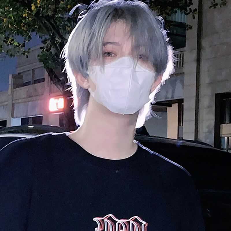 假发男短发韩版帅气日系银色男生日常微分碎盖奶奶灰男士全头套
