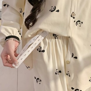 带胸垫月子服春秋季哺乳孕妇睡衣夏大码待产出院圆领甜美产后喂奶