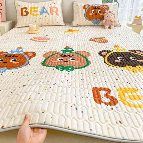 加厚大版乳胶凉席三件套夏季冰丝双人凉感学生宿舍空调软席可机洗