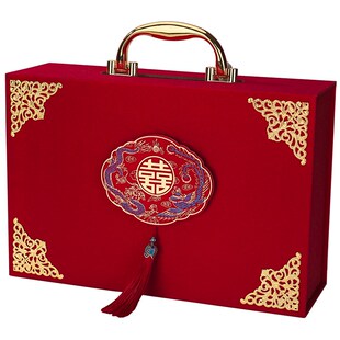 纳纶彩礼b钱盒子订婚礼金箱结婚现金聘金聘礼盒提亲红包压钱箱