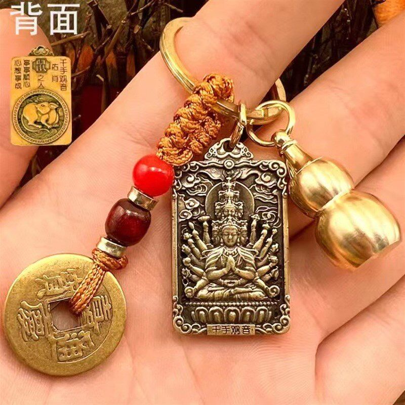 小众高货2023大势至菩萨吊坠属马手串手链朱砂护身符本命佛钥匙扣