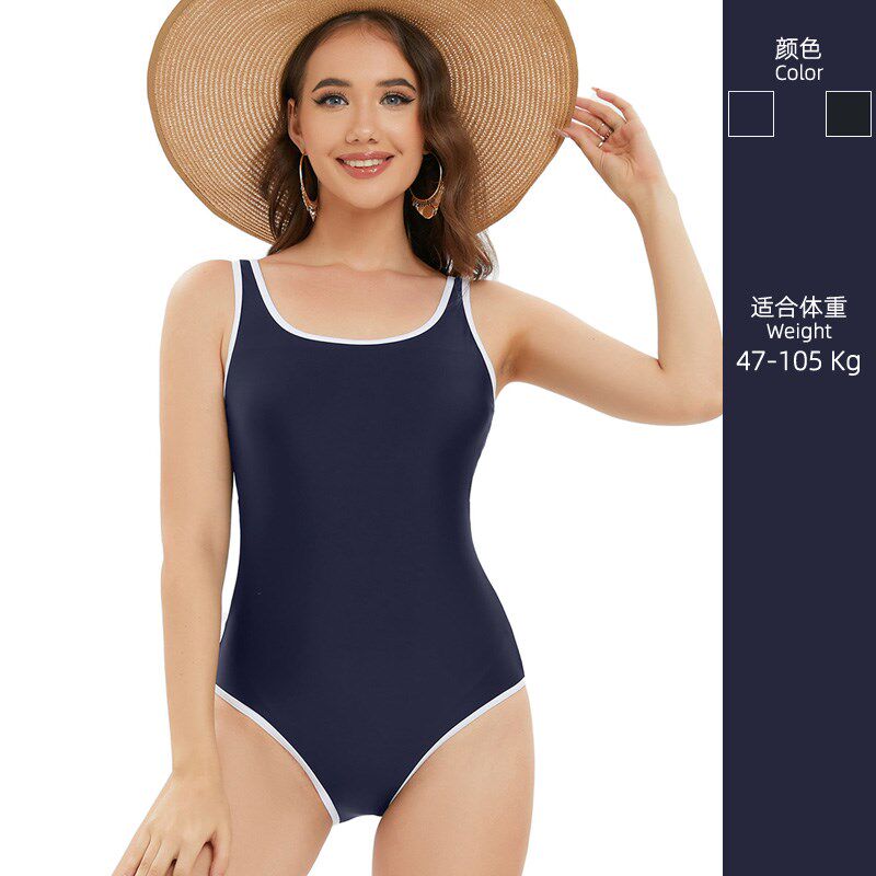 2024新款大码竞速泳衣女运动训练游泳馆保守三角连体泳装