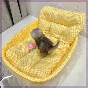 通用夏季 猫窝四季 不沾毛中小型狗狗柯基法斗狗窝可拆洗宠物用品