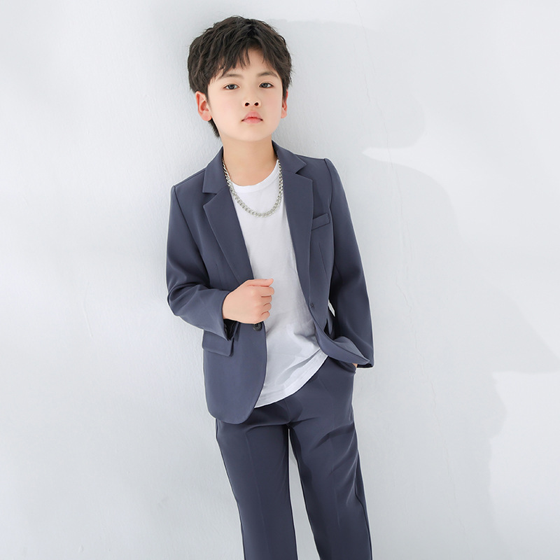 儿童西装套装男童夏季花童礼服休闲帅气男孩生日结婚西服主持演出