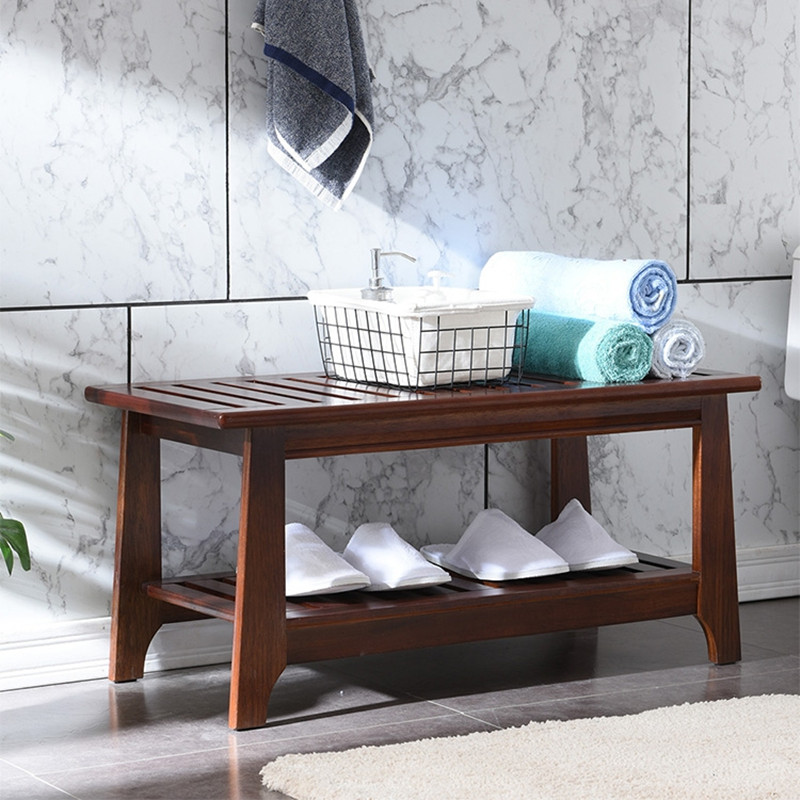 实木浴室凳洗263鞋脚凳子家用换凳洗淋浴老人澡防滑房小X矮凳防腐