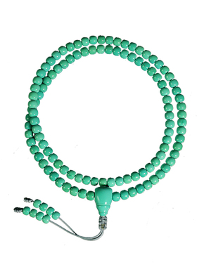 原矿高瓷蓝绿松石桶珠老型108佛珠念珠圆珠散珠多串手链配饰顶珠