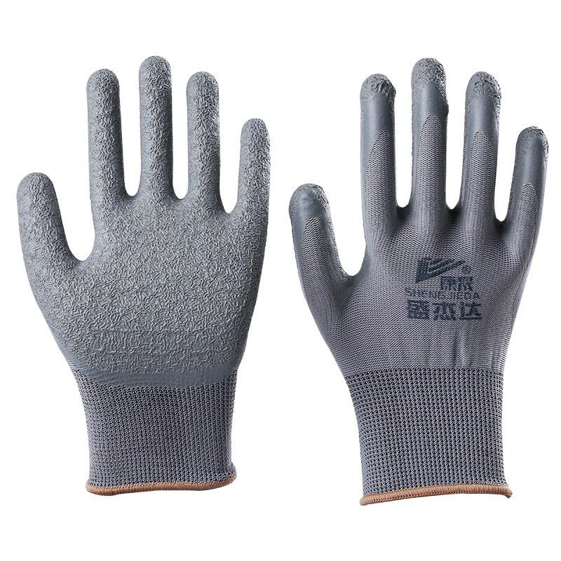 胶皮劳动手套劳保耐磨工作薄款夏季带胶防水浸胶男工地干活用尼龙
