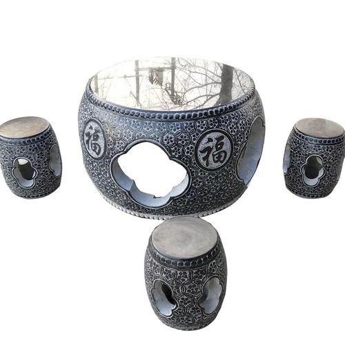 石雕石桌石凳仿古石桌天然大理石户外庭院花园石桌椅凳子公园象棋