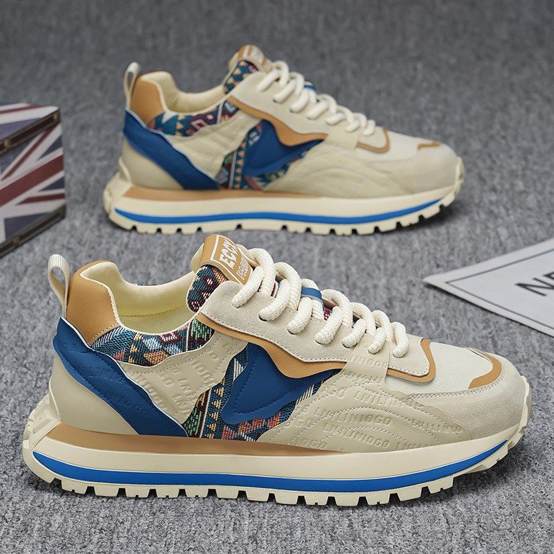 男鞋新款2025春季青少年休闲运动跑步潮流防水厚底耐磨男士老爹鞋,流行男鞋,老爹鞋,淘宝优惠券,粉丝福利购,淘宝优惠卷