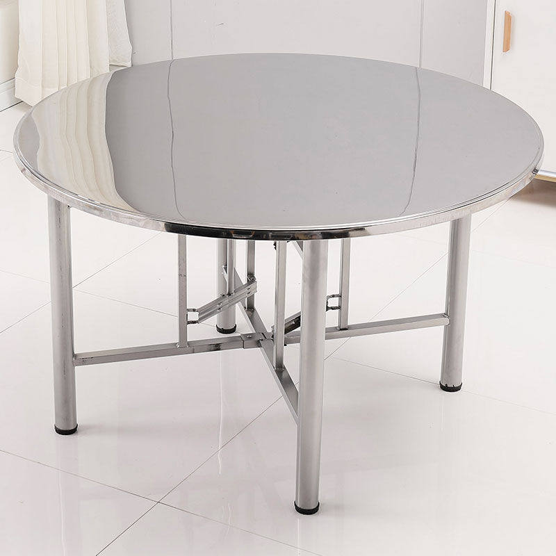 非洲鹰折叠大圆桌家用圆形饭桌不锈钢餐桌简易可携式饭店酒店桌,住宅家具,不锈钢/PVC餐桌,淘宝优惠券,粉丝福利购,淘宝优惠卷