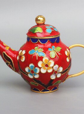 现货古风小摆件壶 老p北京景泰蓝小壶小茶壶摆件工艺品铜胎掐丝珐