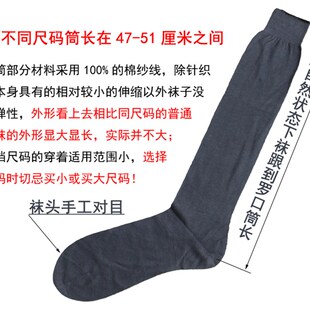 丝光棉长筒袜男夏季 长袜男袜 超薄防臭透气纯色高筒棉袜薄款 特大码