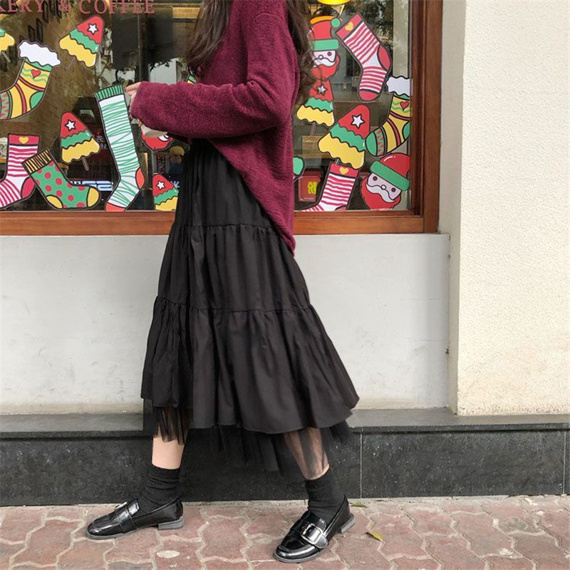 推荐Long Tulle Midi Skirts Womens 2020 Autumn Elastic High W 孕妇装/孕产妇用品/营养 其它 原图主图