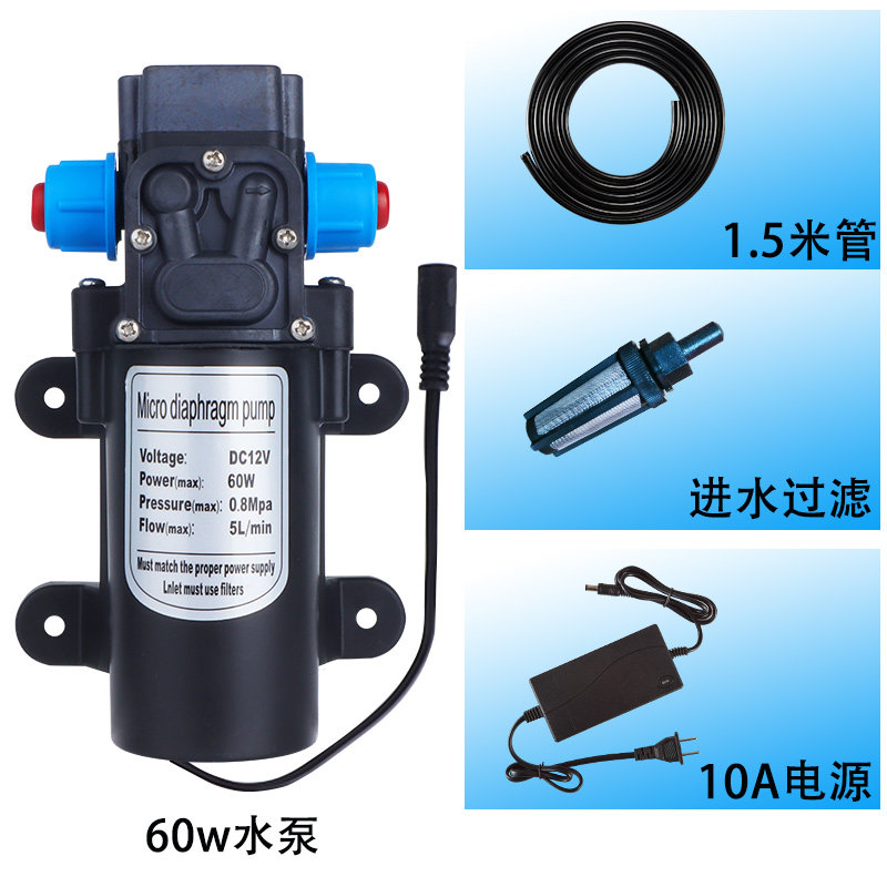 小众高货花园自动浇花增压水泵微型隔膜12v高压吸水泵家用定时60w