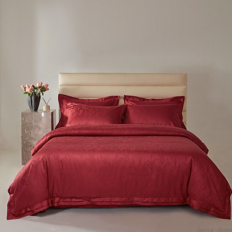 CR工艺 超柔100支长绒绵四件套全棉提花被套简约T婚庆床上用品套,床上用品,婚庆床品套件,淘宝优惠券,粉丝福利购,淘宝优惠卷