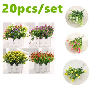 Simulation Pot Artificial 直销20pcs Floxwer Flower lot Milan