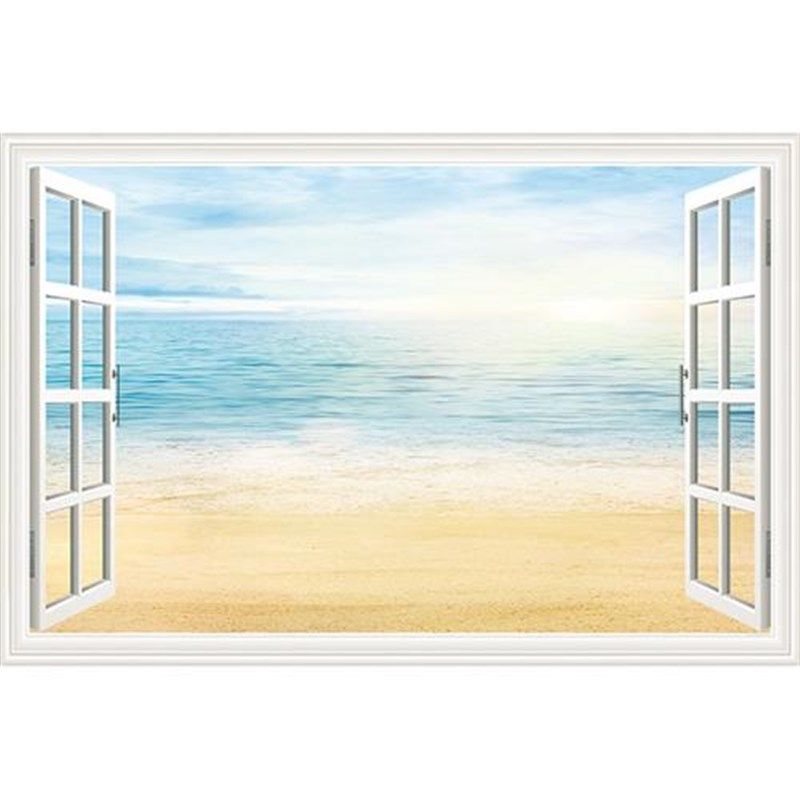 新款风景画墙贴画墙面装饰贴画自粘墙纸壁纸卧室假窗背景墙壁画贴,家居饰品,现代装饰画,淘宝优惠券,粉丝福利购,淘宝优惠卷