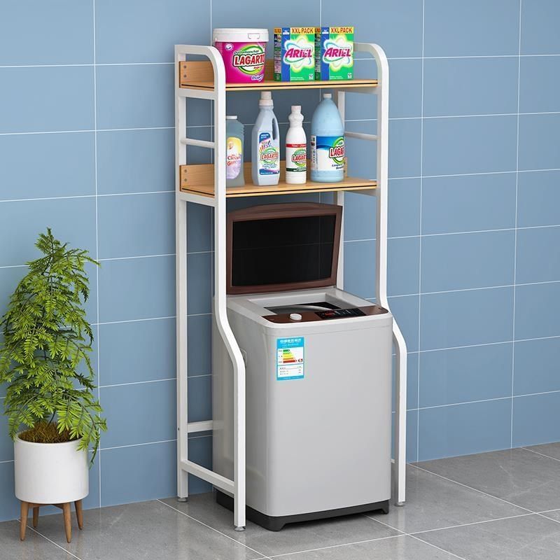 波轮洗衣机置物架落地翻盖上开收纳架卫生间多层阳台浴室二层架子