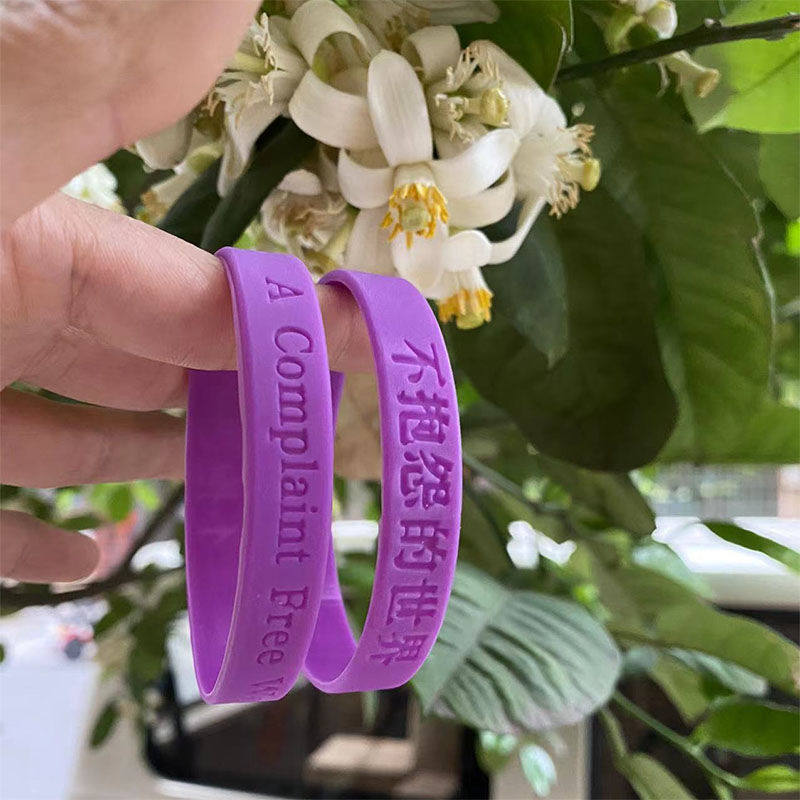 直销新品不抱怨的世界紫色手环抑郁症手环硅胶手环毕业.高考中考