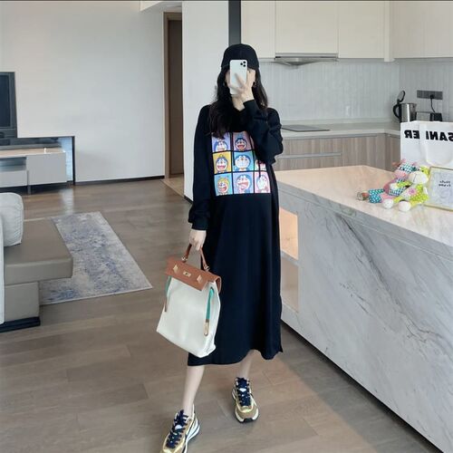 高级感孕妇秋装套装时尚r款2022新款卫衣长裙网红孕妇连衣裙秋冬
