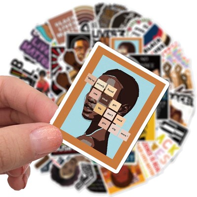 50pcs/Pack Stickers For Laptop Bike Car  Wall Decals black