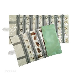 小众珠宝首饰收纳袋便携透明PVC防尘分隔饰品收拾袋化妆师耳饰包
