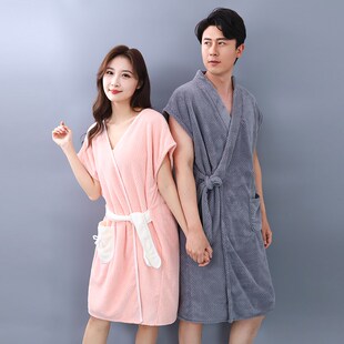 浴巾情侣款一对浴袍可穿式速干2024新款大人男款洗澡吸水可裹女士