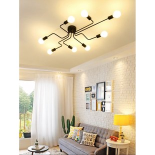 Industrial Ceiling Lights Modern Pipe Iron Spider Vintage No