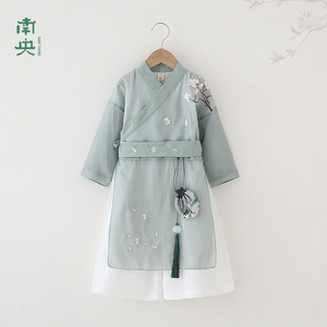 高货现货速发汉服男童春秋夏款古装中国风儿童唐装套装男孩国学服