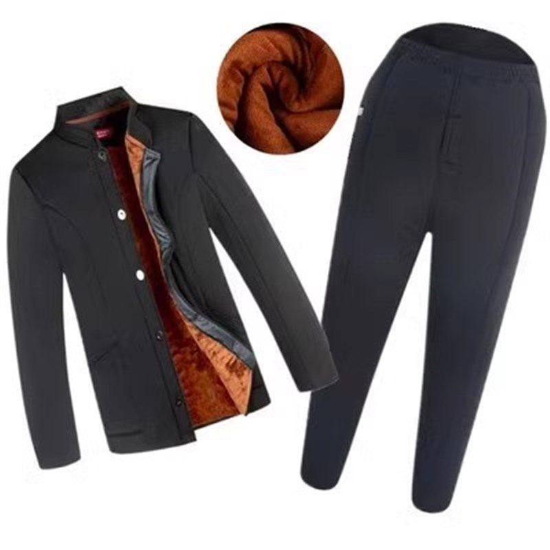 冬季爸爸抗c寒棉袄棉裤开衫开小便口中年父亲加厚款驼绒棉衣睡衣,男装,中老年套装,淘宝优惠券,粉丝福利购,淘宝优惠卷